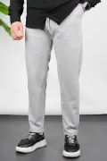 Erkek Double Paça Beli Lastikli Relax Fit Jogger Pantolon Gri Edw036