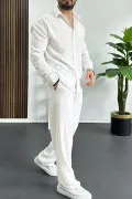 Erkek Gömlek Pantolon Takım Beyaz Edw268