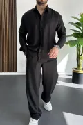 Erkek Gömlek Pantolon Takım Siyah Edw268