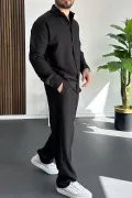Erkek Gömlek Pantolon Takım Siyah Edw268