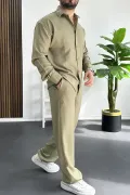 Erkek Gömlek Pantolon Takım Yeşil Edw268
