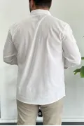 Erkek Krinkıl Kumaş Gömlek Beyaz Edw362