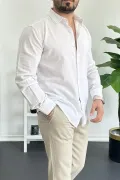 Erkek Krinkıl Kumaş Gömlek Beyaz Edw362