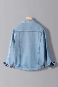 Erkek Oversize Denim Kot Ceket Açık Mavi Edw012