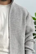 Erkek Oversize Örgü Hırka Gri Edw433