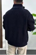 Erkek Oversize Örgü Hırka Lacivert Edw433