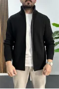 Erkek Oversize Örgü Hırka Siyah Edw433