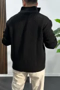 Erkek Oversize Örgü Hırka Siyah Edw433