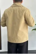 Erkek Oversize Trenç Ceket Mevsimlik Kahverengi Edw360