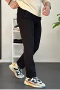 Erkek Pamuklu Chino Pantolon Standart Kalıp Siyah Edw225