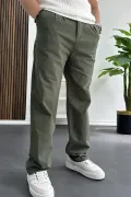 Erkek Rahat Kalıp Pamuklu Pantolon Yeşil Edw408