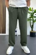 Erkek Rahat Kalıp Pileli Pantolon Yeşil Edw402