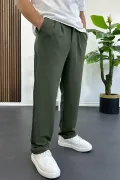 Erkek Rahat Kalıp Pileli Pantolon Yeşil Edw402