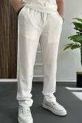Erkek Rahat Kalıp Yazlık Pantolon Beyaz Edw269