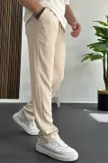 Erkek Rahat Kalıp Yazlık Pantolon Krem Edw269
