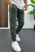 Erkek Regular Fit Dar Paça Lastik Paça Eşofman Altı Yeşil Edw406