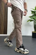 Erkek Regular Kargo Cepli Pantolon Kahverengi Edw232