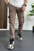 Erkek Regular Kargo Cepli Pantolon Kahverengi Edw232