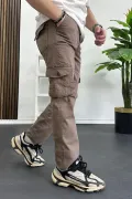Erkek Regular Kargo Cepli Pantolon Kahverengi Edw232