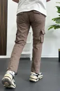 Erkek Regular Kargo Cepli Pantolon Kahverengi Edw232