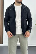 Erkek Regular Krinkıl Kumaş Mevsimlik Ceket Siyah Edw082