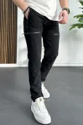 Erkek Slim Fit Cepli Paraşüt Pantolon Siyah Edw240