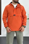 Erkek Slim Fit Kanguru Model İnce Mevsimlik Turuncu Edw077
