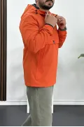 Erkek Slim Fit Kanguru Model İnce Mevsimlik Turuncu Edw077