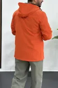 Erkek Slim Fit Kanguru Model İnce Mevsimlik Turuncu Edw077