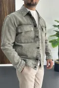Erkek Slim Fit Kot Ceket Yeşil Edw414