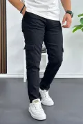 Erkek Yan Cepli Kargo Pantolon Siyah Edw184