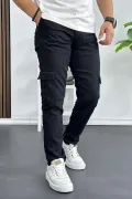 Erkek Yan Cepli Kargo Pantolon Siyah Edw400