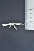 Keleş Ak-47 Kalaşnikof Gümüş Kaplama Kolye