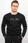 Üç Iplik Şardonlu Baskılı Kapüşonlu Sweatshirt M8 Edw213