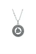 Viking Üçgen Pusula Gümüş Kaplama Kolye