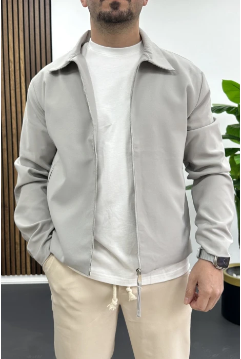 Erkek Normal Kalıp İnce Mevsimlik Ceket Gri Edw445