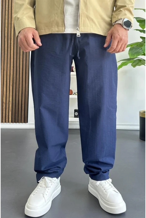 Erkek Beli Lastikli Baggy Rahat Pantolon Lacivert Edw359