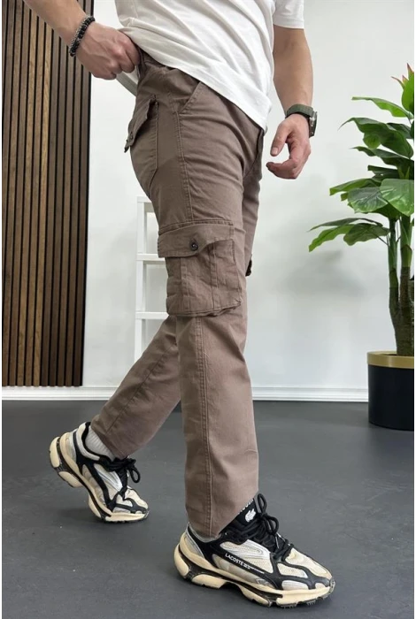 Erkek Regular Kargo Cepli Pantolon Kahverengi Edw232