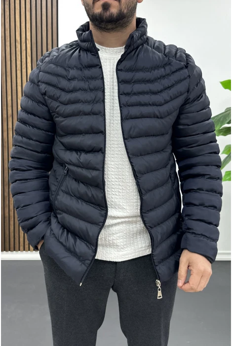 Erkek Slim Fit Şişme Mont Lacivert Edw435