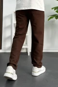 Erkek Rahat Kesim Keten Pantolon Kahverengi Edw138