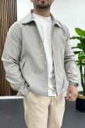 Erkek Normal Kalıp İnce Mevsimlik Ceket Gri Edw445
