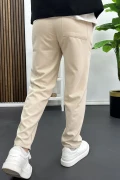 Erkek Düz Jogger Pantolon Krem Edw451