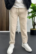 Erkek Düz Jogger Pantolon Krem Edw451