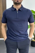 Erkek Polo Yaka Düz Tişört Lacivert Edw455