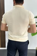 Erkek Polo Yaka Düz Tişört Krem Edw455