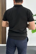 Erkek Polo Yaka Düz Tişört Siyah Edw455