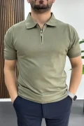 Erkek Polo Yaka Düz Tişört Açık Yeşil Edw455