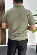 Erkek Çizgi Desenli Polo Yaka Açık Yeşil Edw458