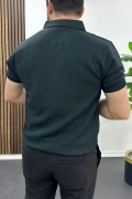 Erkek Nokta Desenli Polo Yaka Tişört Yeşil Edw462