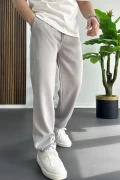 Erkek Rahat Kesim Düz Jogger Pantolon Gri Edw468